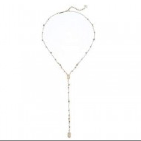 NEW Kendra Scott mother of pearl 14 karat white gold plated beaded Y - necklace - Picture 6 of 9